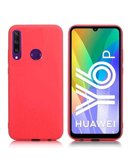 CUSTODIA per HUAWEI Y6p, Y6 2020, HONOR 9A - IN GEL TPU SILICONE SLIM COLORE ROSA PESCA SATINATO