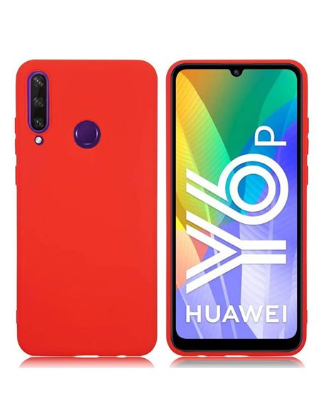 CUSTODIA per HUAWEI Y6p, Y6 2020, HONOR 9A - IN GEL TPU SILICONE SLIM COLORE ROSSO SATINATO