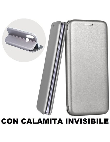 CUSTODIA per SAMSUNG GALAXY A20s (SM-A207F) - FLIP ORIZZONTALE SIMILPELLE CON CHIUSURA MAGNETICA INVISIBILE E INTERNO IN TPU GRI