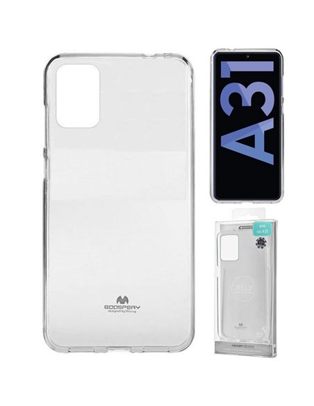 CUSTODIA per SAMSUNG GALAXY A31 (SM-A315) IN GEL TPU SILICONE TRASPARENTE ALTA QUALITA' MERCURY BLISTER