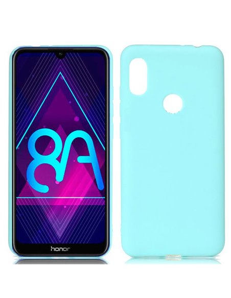 CUSTODIA per HUAWEI Y6s (2019), HONOR 8A - IN GEL TPU SILICONE SLIM COLORE VERDE ACQUA SATINATO