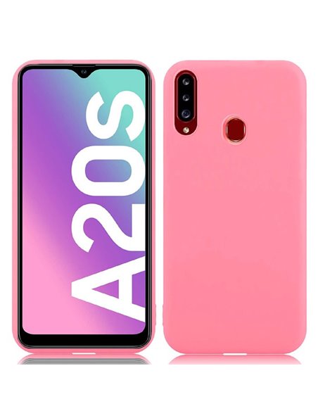 CUSTODIA per SAMSUNG GALAXY A20s (SM-A207F) IN GEL TPU SILICONE SLIM COLORE ROSA SATINATO