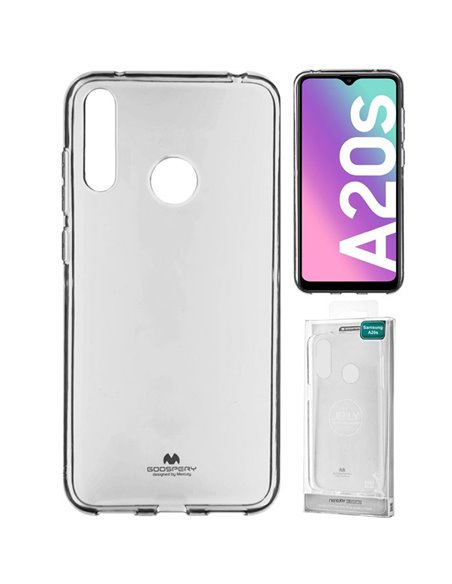 CUSTODIA per SAMSUNG GALAXY A20s (SM-A207F) IN GEL TPU SILICONE TRASPARENTE ALTA QUALITA' MERCURY BLISTER