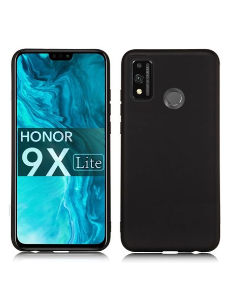 CUSTODIA per HUAWEI HONOR 9X LITE IN GEL TPU SILICONE SLIM COLORE NERO SATINATO