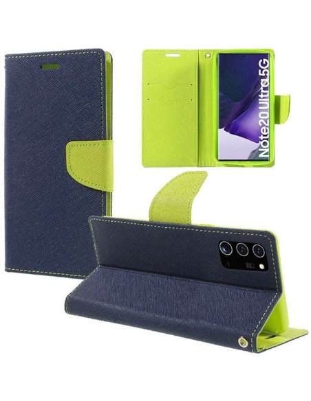 CUSTODIA per SAMSUNG NOTE 20 ULTRA (N985), NOTE 20 ULTRA 5G (N986)  - FLIP ORIZZONTALE CON STAND, INTERNO IN TPU E PORTA CARTE B