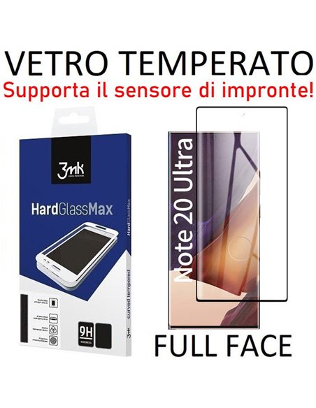 PELLICOLA per SAMSUNG GALAXY NOTE 20 ULTRA (LTE/5G) VETRO TEMPERATO FULL FACE CON CORNICE COLORE NERO 3MK - ATTENZIONE..