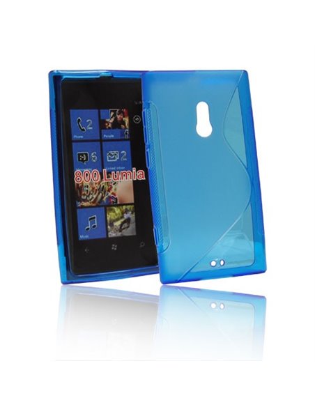 CUSTODIA GEL TPU SILICONE DOUBLE per NOKIA LUMIA 800 COLORE BLU