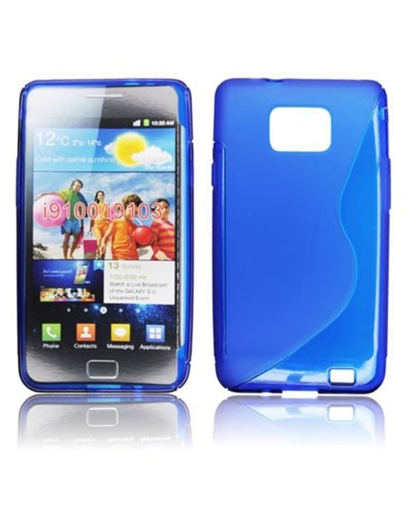 CUSTODIA GEL TPU SILICONE DOUBLE per SAMSUNG I9100 Galaxy S II, I9105 Galaxy S II Plus COLORE BLU