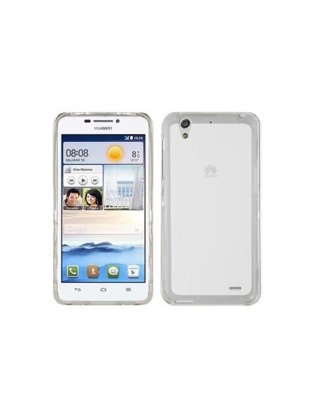 CUSTODIA GEL TPU SILICONE per HUAWEI ASCEND G630 COLORE BIANCO TRASPARENTE