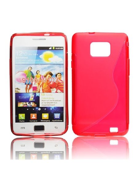 CUSTODIA GEL TPU SILICONE DOUBLE per SAMSUNG I9100 Galaxy S II, I9105 Galaxy S II Plus COLORE ROSSO