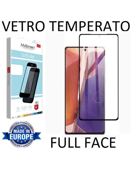 PELLICOLA per SAMSUNG GALAXY NOTE 20 (LTE/5G) VETRO TEMPERATO FULL FACE 9H 0,33mm CON CORNICE NERA MYSCREEN - ATTENZIONE..