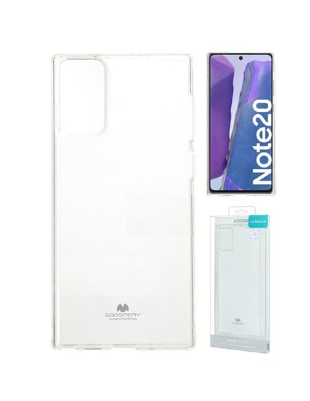 CUSTODIA per SAMSUNG GALAXY NOTE 20 (N980), NOTE 20 5G (N981) IN GEL TPU SILICONE TRASPARENTE ALTA QUALITA' MERCURY BLISTER