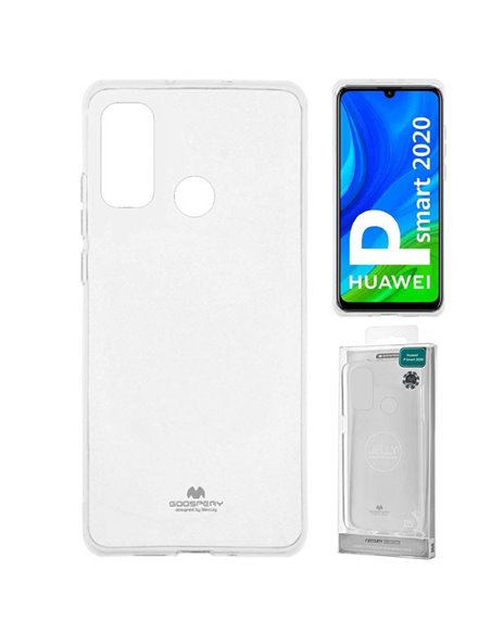 CUSTODIA per HUAWEI P SMART 2020 IN GEL TPU SILICONE TRASPARENTE ALTA QUALITA' MERCURY BLISTER