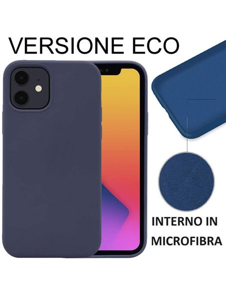 CUSTODIA per APPLE IPHONE 12 MINI (5.4') IN SILICONE CON EFFETTO SOFT TOUCH ED INTERNO IN MICROFIBRA BLU VERSIONE ECONOMICA