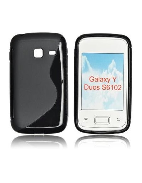 CUSTODIA GEL TPU SILICONE DOUBLE per SAMSUNG S6102 Galaxy Y Duos COLORE NERO
