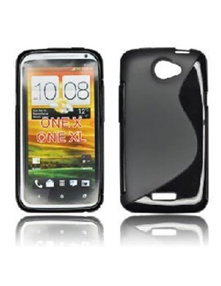 CUSTODIA GEL TPU SILICONE DOUBLE per HTC ONE X, ONE XL, ONE X+ COLORE NERO