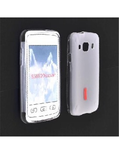 CUSTODIA GEL TPU SILICONE per SAMSUNG S5690 Galaxy Xcover COLORE BIANCO