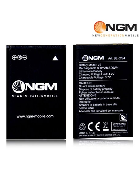 BATTERIA ORIGINALE NGM BL-OS4 per CLIO, DANDY, JOY, PLAY, PREMIER, STORM, BORIS, VICTOR, ROGER, OSCAR - 800 mAh LI-ION BULK