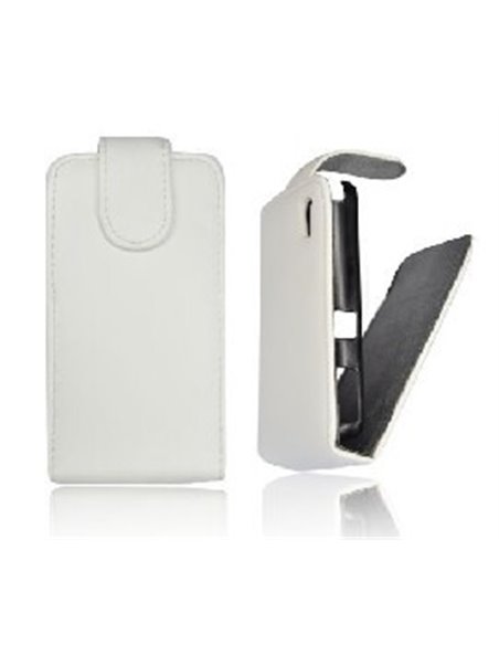 CUSTODIA VERTICALE FLIP PELLE SAMSUNG S5570 Galaxy Next COLORE BIANCO