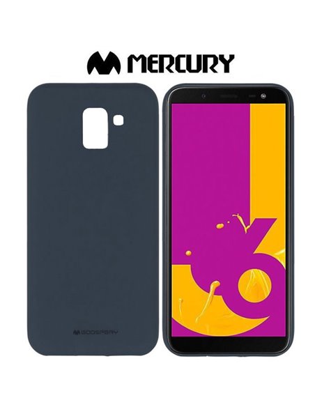 CUSTODIA per SAMSUNG GALAXY J6 2018 (SM-J600F) IN GEL TPU SILICONE COLORE BLU SCURO ALTA QUALITA' MERCURY SOFT BLISTER