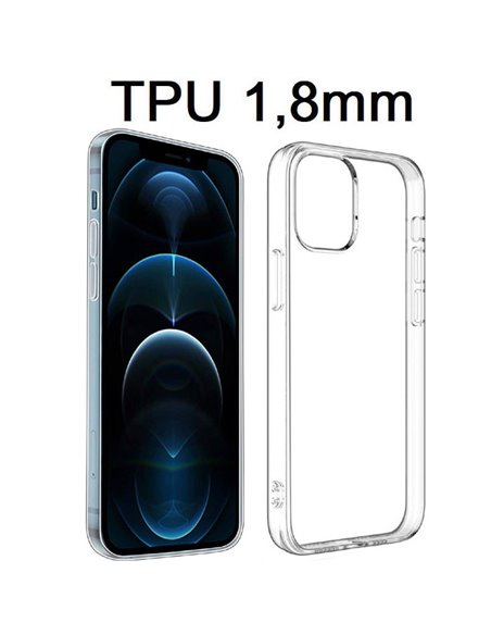 CUSTODIA per APPLE IPHONE 12, IPHONE 12 PRO (6.1') IN GEL TPU SILICONE 1,8mm TRASPARENTE