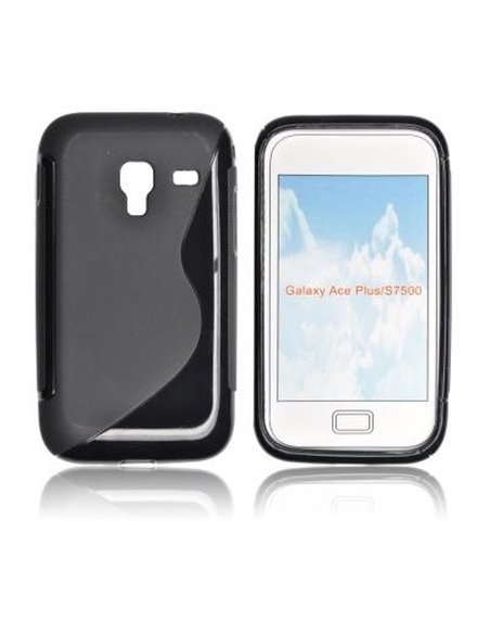 CUSTODIA GEL TPU SILICONE DOUBLE per SAMSUNG S7500 Galaxy Ace Plus COLORE NERO