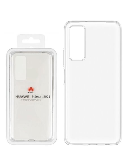 CUSTODIA ORIGINALE per HUAWEI P SMART 2021, Y7a - FLEXIBLE CLEAR CASE IN GEL TPU SILICONE TRASPARENTE BLISTER