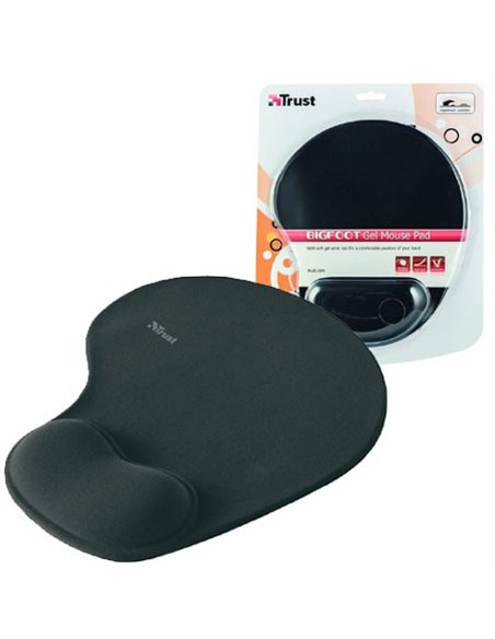 TAPPETINO PER MOUSE CON POGGIAPOLSO IN GEL E FONDO ANTISCIVOLO COLORE NERO 16977 BIGFOOT TRUST BLISTER