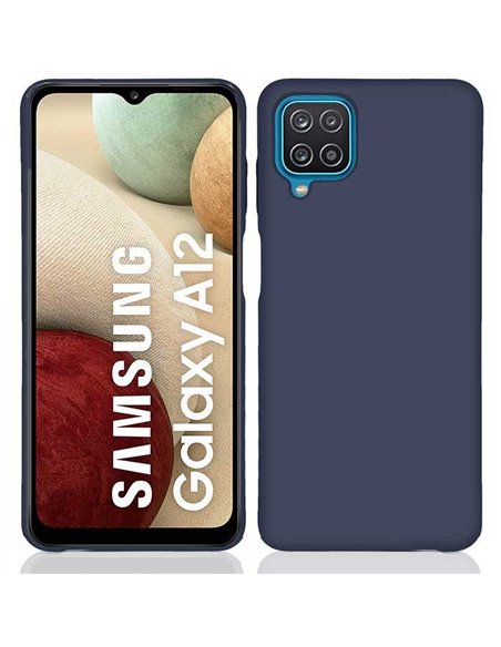 CUSTODIA per SAMSUNG GALAXY A12 (SM-A125F), GALAXY M12 (SM-M127) IN GEL TPU SILICONE SLIM COLORE BLU SATINATO