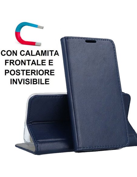 CUSTODIA per SAMSUNG GALAXY A20s (SM-A207F) - FLIP ORIZZONTALE SIMILPELLE CON CHIUSURA MAGNETICA INVISIBILE E INTERNO IN TPU BLU