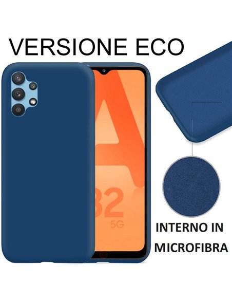 CUSTODIA per SAMSUNG GALAXY A32 5G SILICONE EFFETTO SOFT TOUCH ED INTERNO IN MICROFIBRA BLU VERSIONE ECONOMICA - ATTENZIONE..