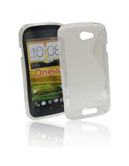 CUSTODIA GEL TPU SILICONE DOUBLE per HTC ONE S COLORE BIANCO