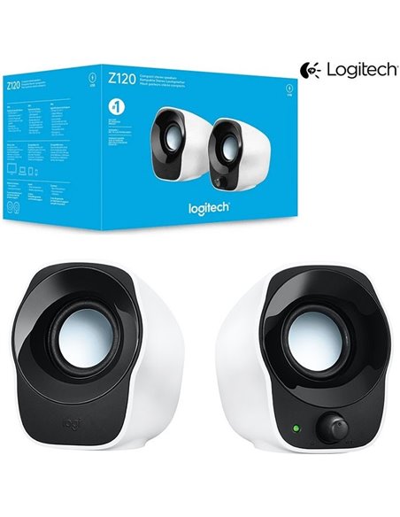 (ATTENZIONE: scatola danneggiata!) CASSE ACUSTICHE USB 2W CON JACK 3,5mm E CONTROLLO VOLUME COLORE BIANCO LOGITECH