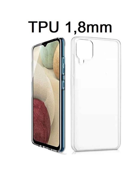 CUSTODIA per SAMSUNG GALAXY A12 (SM-A125F), GALAXY M12 (SM-M127) IN GEL TPU SILICONE 1,8mm TRASPARENTE