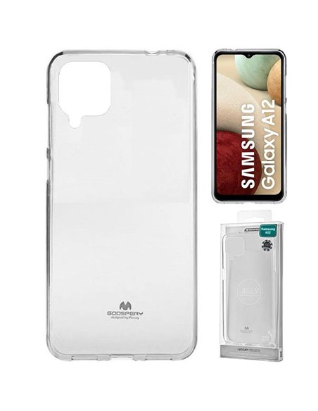 CUSTODIA per SAMSUNG GALAXY A12 (A125F), M12 (M127) IN GEL TPU SILICONE TRASPARENTE ALTA QUALITA' MERCURY BLISTER