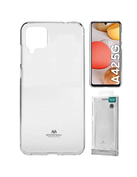 CUSTODIA per SAMSUNG GALAXY A42 5G (SM-A426B), M42 5G (SM-M426B) - IN GEL TPU SILICONE TRASPARENTE ALTA QUALITA' MERCURY BLISTER