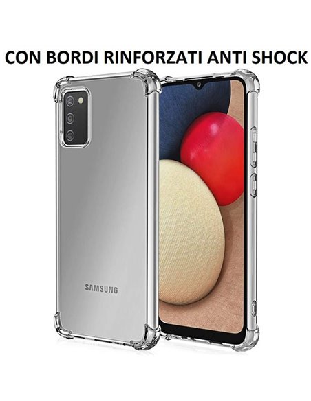 CUSTODIA per SAMSUNG GALAXY A02s (A025F), M02s (M025F) IN GEL TPU SILICONE TRASPARENTE SLIM 0,5mm CON BORDI RINFORZATI ANTI SHOC