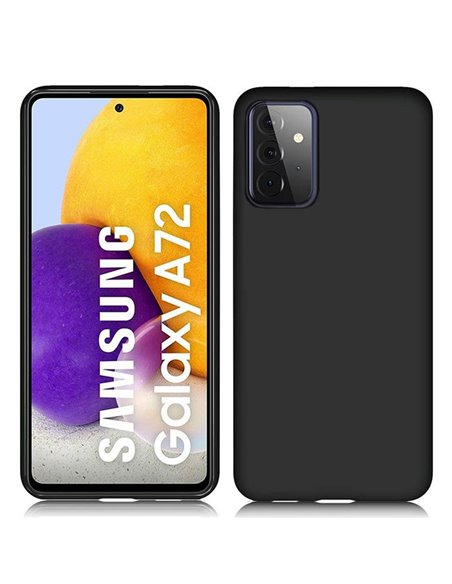 CUSTODIA per SAMSUNG GALAXY A72 5G (SM-A726B), GALAXY A72 4G (SM-A725F) IN GEL TPU SILICONE SLIM COLORE NERO SATINATO