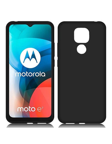 CUSTODIA per MOTOROLA MOTO E7, MOTO E7i - IN GEL TPU SILICONE SLIM COLORE NERO SATINATO