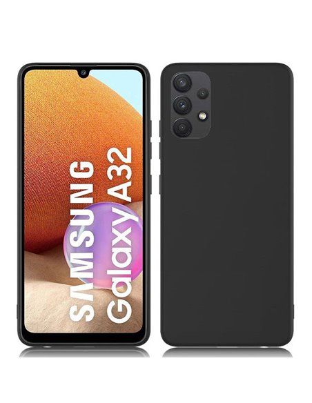 CUSTODIA per SAMSUNG GALAXY A32 4G (SM-A325F) IN GEL TPU SILICONE SLIM NERO SATINATO - ATTENZIONE: Non compatibile con A32 5G!