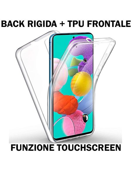 CUSTODIA per SAMSUNG GALAXY A52 4G, A52 5G, A52S 5G CON PARTE POSTERIORE RIGIDA + PARTE FRONTALE IN TPU SILICONE TRASPARENTE