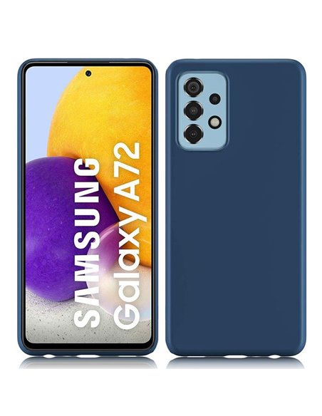 CUSTODIA per SAMSUNG GALAXY A72 5G (SM-A726B), GALAXY A72 4G (SM-A725F) IN GEL TPU SILICONE SLIM COLORE BLU SATINATO