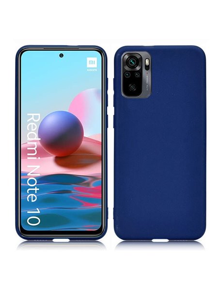 CUSTODIA per XIAOMI REDMI NOTE 10 (4G), NOTE 10s IN GEL TPU SILICONE SLIM BLU SATINATO - ATTENZIONE: Non compatibile con la vers