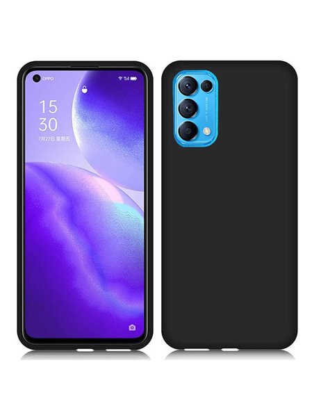 CUSTODIA per OPPO RENO 5 5G, RENO 5 4G, RENO 5K, FIND X3 LITE IN GEL TPU SILICONE SLIM COLORE NERO SATINATO