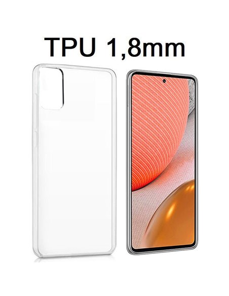 CUSTODIA per SAMSUNG GALAXY A72 5G (SM-A726B), GALAXY A72 4G (SM-A725F) IN GEL TPU SILICONE 1,8mm TRASPARENTE