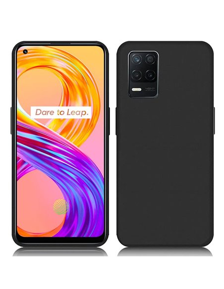 CUSTODIA per REALME 8 (NO Versione 5G!), REALME 8 PRO IN GEL TPU SILICONE SLIM COLORE NERO SATINATO