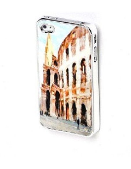 CUSTODIA per APPLE IPHONE 4, IPHONE 4S - BACK RIGIDA FANTASIA ROMA 02 CON COLOSSEO