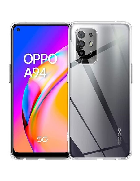 CUSTODIA per OPPO A94 5G, F19 PRO PLUS 5G, RENO 5Z - IN GEL TPU SILICONE TRASPARENTE