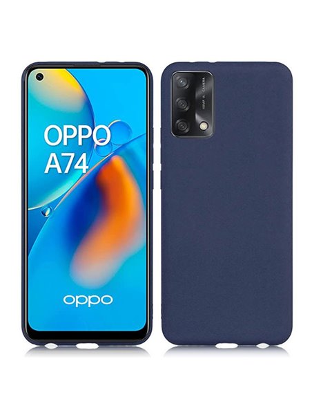 CUSTODIA per OPPO A74 - IN GEL TPU SILICONE SLIM COLORE BLU SATINATO - ATTENZIONE: Non compatibile con Oppo A74 5G!