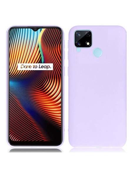 CUSTODIA per REALME 7i GLOBAL, C12, C15 - IN GEL TPU SILICONE SLIM COLORE VIOLA SATINATO